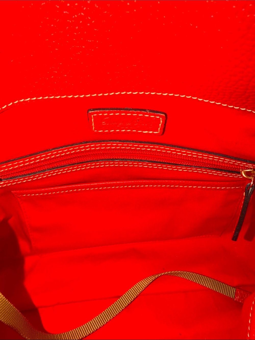 ‼️Dooney & Bourke Red Leather Satchel Crossbody Bag - Picture 14 of 16